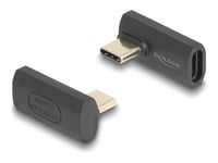 Delock - Usb-Adapter - 24 Pin Usb-C (Hane) Vänster-/Högervinklad Till 24 Pin Usb-C (Hona) - Usb4 / Thunderbolt 3 / Thunderbolt 4 / Displayport 1.4 - 48 V - 5 A - 8K60hz Stöd, Stöd För Power Delivery 3,1, Stöd För Strömleverans På Upp Till 240 W, Upp