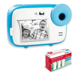 AGFA PHOTO Pack Realikids Instant Cam + 3 rouleaux Papier Thermique ATP3WH supplémentaires - Appareil Photo Instantané Enfant, Ecran LCD 2,4', Batterie Lithium, Miroir Selfie et filtre photo - Bleu - Neuf