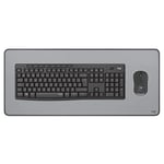 Logitech MK295 Souris Clavier sans Fil, Souris sans Fil Noire, Clavier AZERTY Français, Récepteur USB Unifying + Logitech Desk Mat, Large Tapis de Bureau, sous-Main Gris, pour Le Télé-Travail