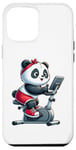 Coque pour iPhone 12 Pro Max Panda sur vélo d'appartement Gym Fitness Entraînement Sport