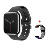 Uusi Smart Watch 9 Bt Call Nfc Heart Rate Sport Fitness Vedenpitävä Amoled-Näyttö Langaton Lataus 450Mah Miesten Naiset Iwo Kellolle_Black-BlackCK