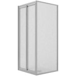 Cabine de douche angulaire fixe+saloon 2 portes pivotantes verre opaque h 198 mod. West 75X75 cm ouv. 75