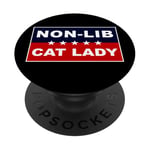 Non-Lib Cat Lady – Funny Anti-Woke USA PopSockets PopGrip Adhésif