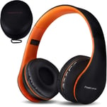 Casque Bluetooth,P1 Casque Audio sans-Fil,Pliable Stéréo Casque,Microphone intégré avec Micro SD,FM Radio pour iPhone,Samsung,iPad,PC,TV,Tablette (Orange)