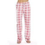 Dam Plaid Flanellbyxor med Fickor Mjuka Plaid Pyjamasbyxor för Kvinnor CNMR Rosa-WELLNGS Rosa pink M