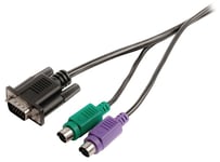 Valueline VGA-Kabel VGA, hane + 2x PS2, hane - VGA, hane + 2x PS/2, hane 2.00 m Svart