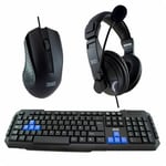 Ensemble Gaming 3GO COMBODRILEH2 Espagnol Qwerty Noir Multicouleur