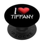 I Love Tiffany Nom personnalisé Fille Femme Tiff Heart PopSockets PopGrip Interchangeable