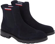 Tommy Hilfiger Homme Bottes Low Boot Corpoarte Suede Chelsea Daim, Bleu (Desert Sky), 40 EU