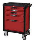 KS Tools 809.0005 - Servante d'atelier 5 tiroirs - Gamme ULTIMATE® - Système de fermeture centralisé par serrure - 4 roues robustes - Plan de travail en Inox - Système anti-basculement - Couleur Rouge