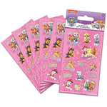 Paper Projects Paw Patrol Pink Party Bag Stickers (Six Sheets) | Official Licensed Product | Perfect as Party Bag or Stocking Fillers,12.5cm x 7.5cm