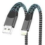 Câble Iphone 2m [Certifiés Apple Mfi], Câble Chargeur Iphone 2m Long Nylon Câble Lightning Usb Cable Iphone Charge Rapide Cordon Iphone Fil Chargeur Pour Iphone 14/13/12/11 Pro Max/Xs/Xr/8/7,Ipad