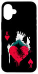 iPhone 16 Plus Peace Love Poker - Vintage King Of Hearts Card Game Lover Case