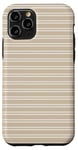 Coque pour iPhone 11 Pro Beige Tan rayé mignon girly esthétique Preppy Stripe