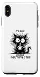 Coque pour iPhone XS Max Cute Black Cat It's Fine I'm Fine Everything Is Fine Funny