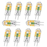 G4-lamppu, G4-LED-polttimo 2W 240LM, vastaa 20W G4-halogeenilamppua, lämmin valkoinen 3000K, AC/DC 12V, välkkymätön, ei himmennettävä, 10 kappaleen pakkaus