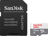 SanDisk Ultra microSD Flash Memory 128GB MicroSDXC UHS-I Class 10