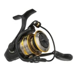 PENN Battle IV Spinning Reel, Saltwater Angler Fishing Sea Fish Lure & Bait, Bass, Pollack, Cod, Mackerel, Wrasse, Aluminum Spool, Robust Ambidextrous 2500 Reel Size 6.2:1 Gear Black, Gold & Smoke