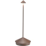 Zafferano - Pina Lampe de Table, Lampe Portable Rechareable, IP54, Marron, 29 cm