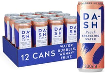 Dash Water Peach - 12 x Peach Flavoured Sparkling Spring Water - NO Sugar, NO S