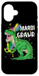 Coque pour iPhone 16 Mardi Grawr Costume de dinosaure T-Rex