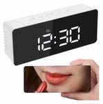 New Digital LCD Large Display Alarm Clock Mirror Lamp Face Home Tool 1426