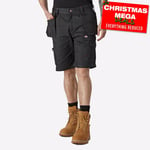 Dickies Redhawk Mens Pro Work Utility Cargo Multi-Pocket Shorts Black