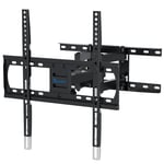 Rentliv TV Wall Bracket for Most 23-55 Inch Flat Curved Screen, Full Motion TV Mount Bracket with Swivel Articulating Dual Arms Extension Tilt Rotation, Max VESA 400x400mm, 45kg Loading