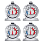 4Pc Refrigerator Thermometer, with Red Indicator Thermometer for Freezer Refrige