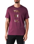 Armani Exchange Men's You.me.us. Logo Foil Pima T-Shirt, Grape Wine, M