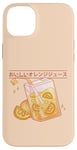 Coque pour iPhone 14 Plus Kawaii Boîte à jus d'orange Esthétique Japonais Mignon Rétro Design