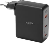 Vegglader Aukey Pa-B7o, 1Xusb-A, 2Xusb-C, 140W Gan (Svart)