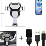 Pour Oppo A16s titulaire téléphone + CHARGEUR voiture ventilation support moun