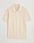 Sunspel Mesh Knit Stitch Polo Ecru