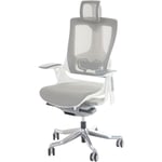 Fauteuil de bureau merryfair Wau 2, chaise pitovante, rembourrage / filet, ergonomique blanc/gris - grey
