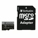 Verbatim Minneskort microSD 256GB Med Adapter Pro U3 - Svart