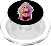 Brassière de sport avec cheveux blonds et manga PopSockets PopGrip pour MagSafe