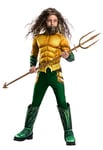 Rubie's 641365S000 AQUAMAN Super hero Official DC Movie, Childs Deluxe Costume-Small Years, Boys, Solid, Multicolour, S-Age 3-4