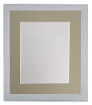 FRAMES BY POST Glitz Cadre Photo Blanc avec Passe-Partout Gris Clair 40 x 50 cm Taille de l'image A3 Verre Plastique