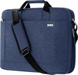 Grand Sacoche Pour Ordinateur Portable 17 17.3 Pouces Sac À Bandoulière Sac À Main Pc 30% De Capacité En Plus Compartiments Durable Épais Imperméable Peut Être Placé Sur La Valise Bleu