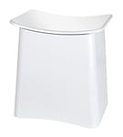 WENKO Tabouret Wing Panier à Linge, Tabouret de Salle de Bain avec Sac à Linge Amovible Blanc