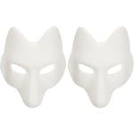 Varghuvud Mask Djurmasker 2st Räv Mask, Halloween Vit Räv Mask A A