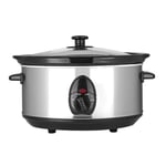 STAINLESS STEEL SLOW COOKER COOL TOUCH RAPID HEAT SYSTEM WARMER COOK 3.5L