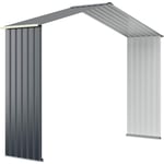 Kit d'Extension 277x64x203cm pour Abri de Jardin Métal avec Porte Coulissante Toit en Pente, Cabane de Jardin Extérieur (kit d'extension) - Relax4life