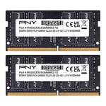 PNY Performance 32GB (2x16GB) DDR4 DRAM 3200MHz (PC4-25600) CL22 (Compatible with 2933MHz, 2666MHz, 2400MHz or 2133MHz) 1.2V Notebook/Laptop (SODIMM) Computer Memory Kit – MN32GK2D43200-TB