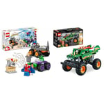 LEGO 10782 Marvel Hulk vs. Rhino Monster Truck Showdown & 42149 Technic Monster Jam Dragon Monster Truck Toy for Boys and Girls