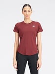 New Balance Accelerate Short Sleeve Top - Dark Red