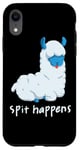 Coque pour iPhone XR Spitting Lama Happens Spit Alpaga amusant Jeu de mots