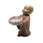 Statuette Bouddha Bougeoir – Porte Bougie Chauffe-Plat - Décoration Zen et Feng Shui – Objet Porte Bonheur – Idée Cadeau Zen – Hauteur : 13cm – Couleur Beige et Vieux Rose – Zen’Light