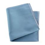 Pochette soie, Tevere Bleu, ourlet Rose crocus - Bleu -  FABRIQUE EN ITALIE.